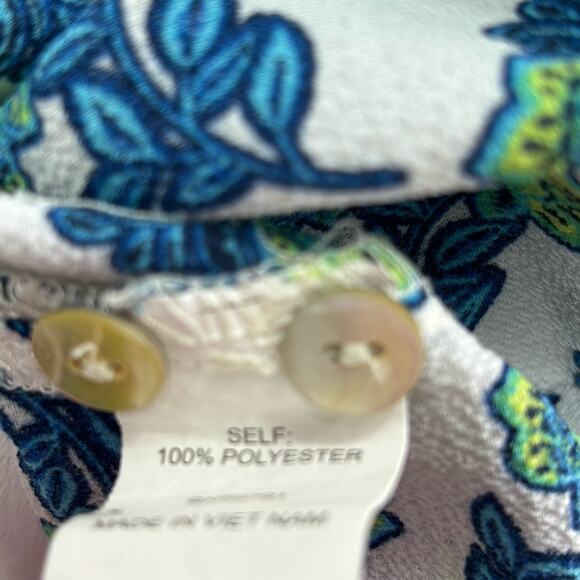 FIG & FLOWER Womens Size Large L Floral 3/4‎ Sleeve Boho Top Blouse - Picture 8 of 16